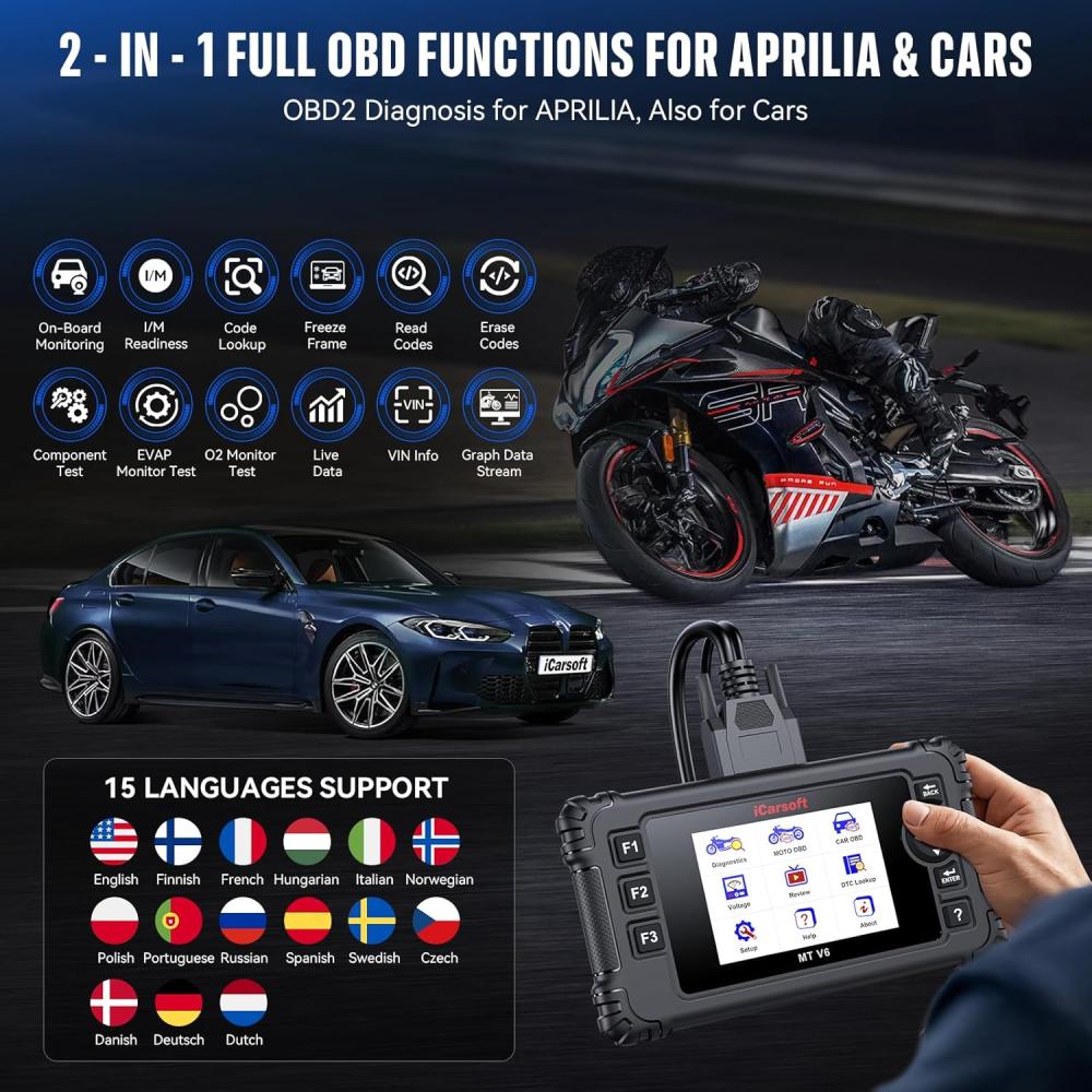 iCarsoft MT V6 Aprilia Full System Scanner